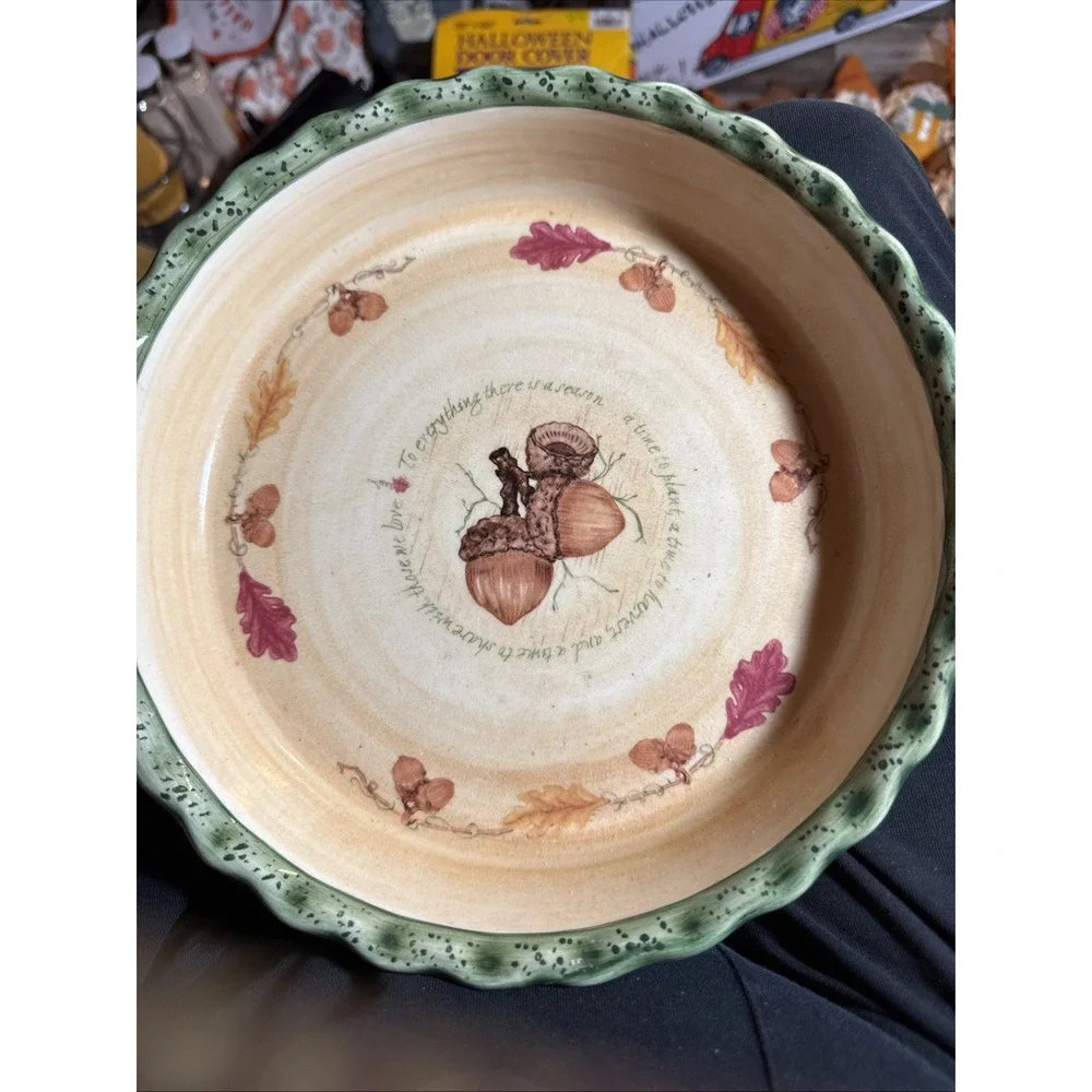 Russ Berrie Ceramic Pie Plate 9.5